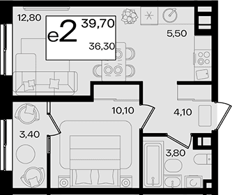 Продается 2-комн. квартира, 36.3 м² — фото 2