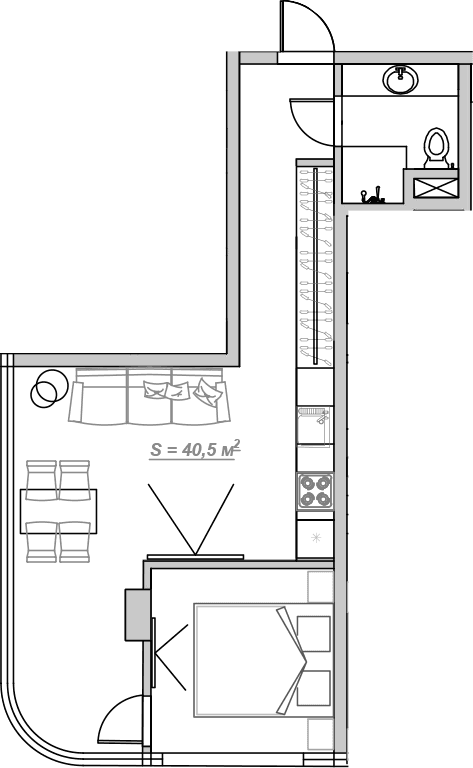 Продается 1-комн. квартира, 40.5 м² — фото 2