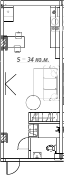 Продается 1-комн. квартира, 34.5 м² — фото 2