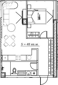 Продается 1-комн. квартира, 49.9 м² — фото 2