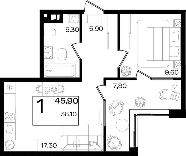 Продается 2-комн. квартира, 38.1 м² — фото 2