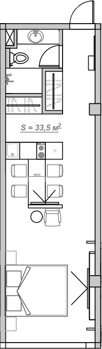 Продается 1-комн. квартира, 33.4 м² — фото 2