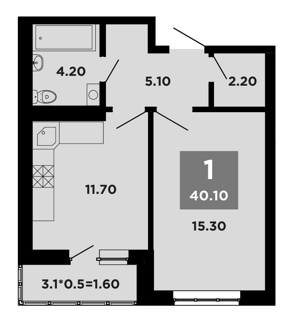Продается 1-комн. квартира, 38.5 м²