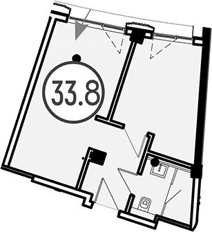 Продается 1-комн. квартира, 33.8 м²