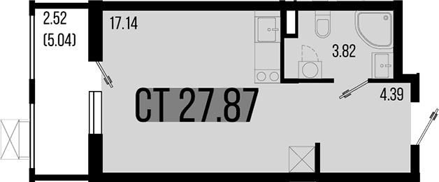 Продается 1-комн. квартира, 25.35 м²
