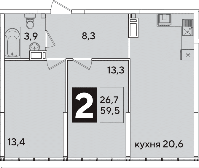 Продается 3-комн. квартира, 59.5 м²