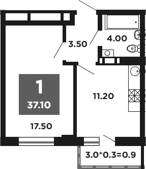 Продается 1-комн. квартира, 36.2 м²