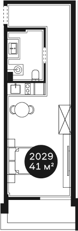 Продается 1-комн. квартира, 41.24 м²