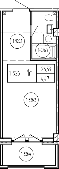 Продается 1-комн. квартира, 26.54 м²