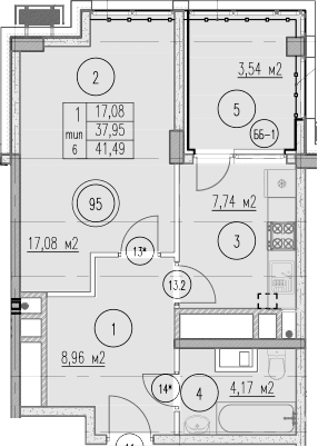 Продается 1-комн. квартира, 37.95 м²
