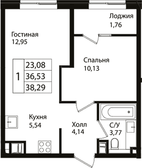 Продается 2-комн. квартира, 36.5 м²