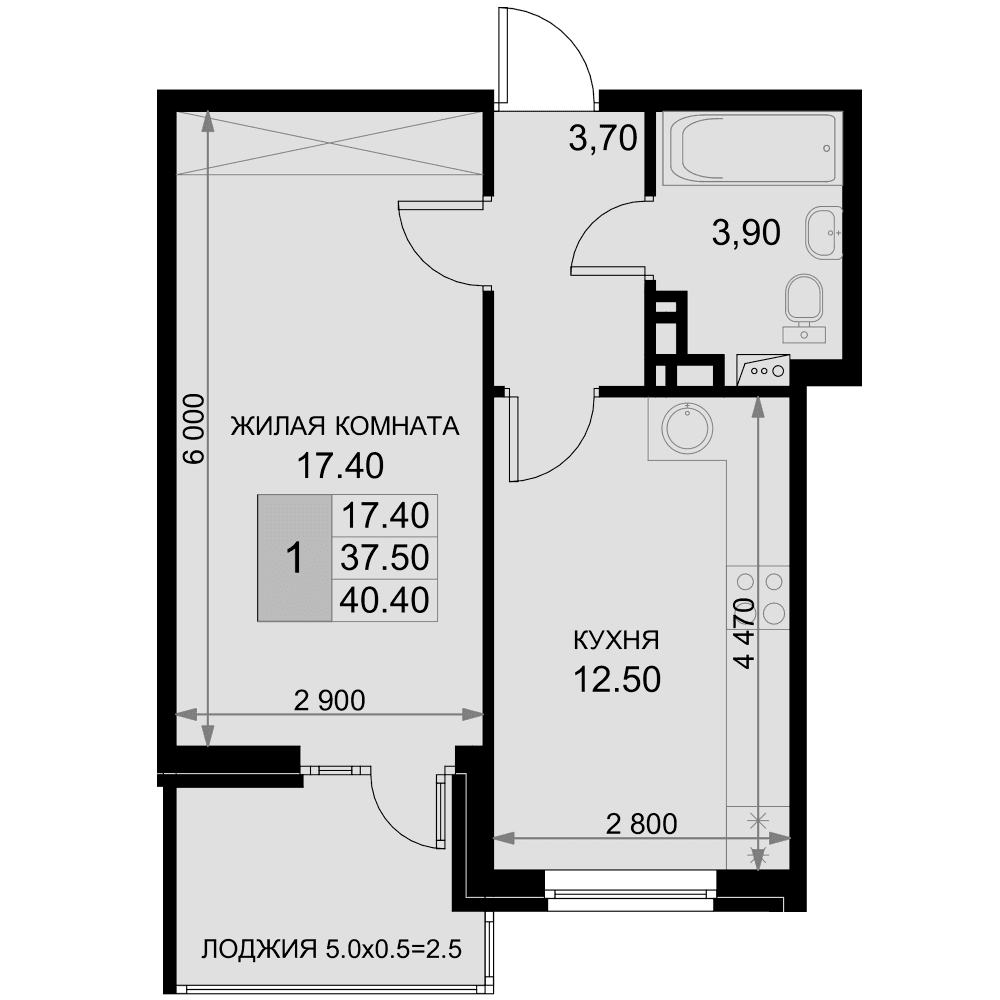 Продается 1-комн. квартира, 37.5 м²