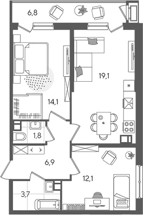 Продается 3-комн. квартира, 57.7 м²