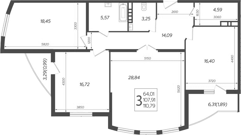 Продается 4-комн. квартира, 107.91 м²