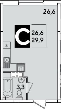 Продается 1-комн. квартира, 29.9 м²