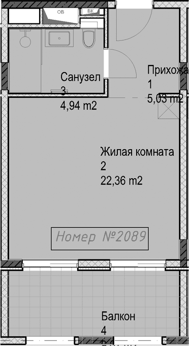 Продается 1-комн. квартира, 32.3 м²