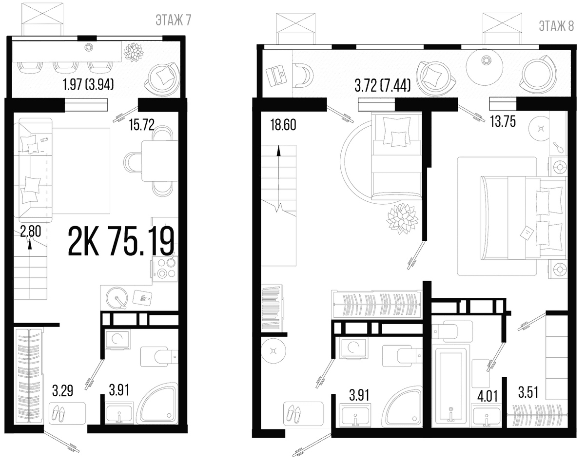 Продается 3-комн. квартира, 69.5 м²
