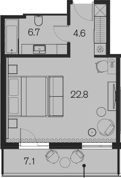 Продается 1-комн. квартира, 34.1 м²
