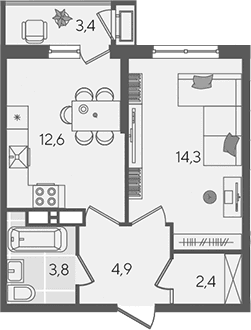 Продается 1-комн. квартира, 38 м²