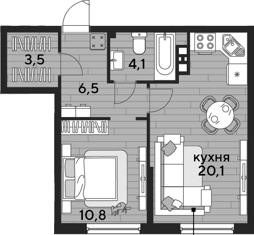 Продается 1-комн. квартира, 45 м²