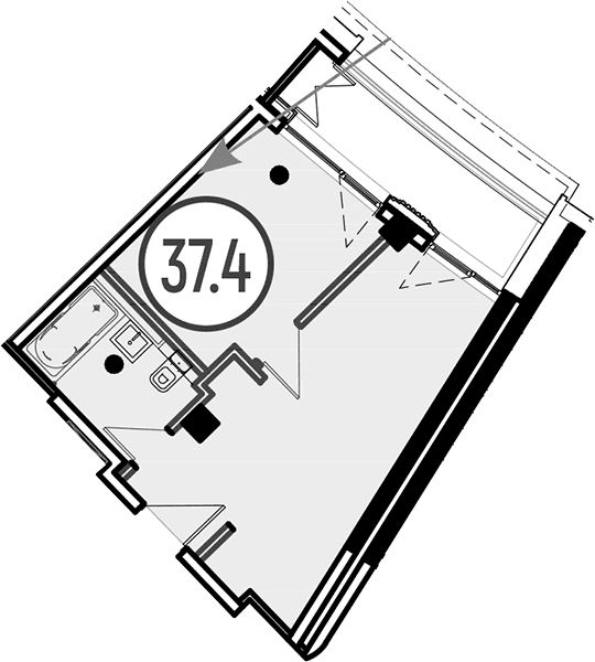 Продается 1-комн. квартира, 37.4 м²
