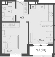 Продается 2-комн. квартира, 38.2 м²