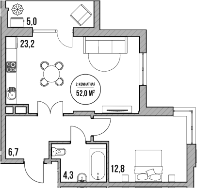 Продается 2-комн. квартира, 47 м²