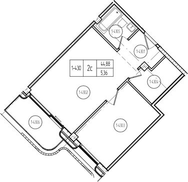 Продается 2-комн. квартира, 44.89 м²