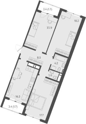 Продается 4-комн. квартира, 82.4 м²