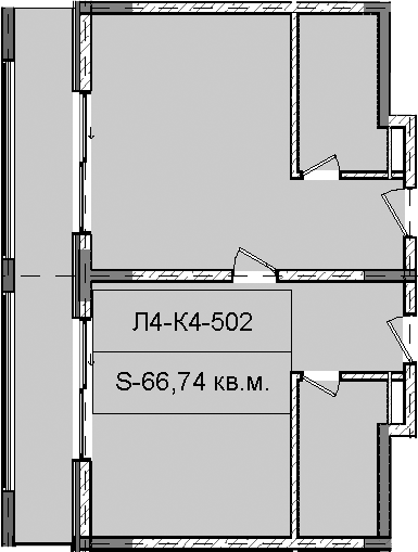 Продается 1-комн. квартира, 66.74 м²