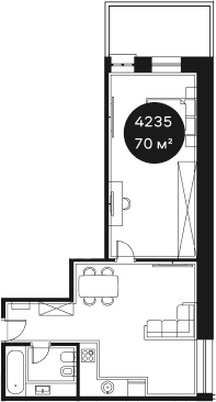 Продается 1-комн. квартира, 69.77 м²