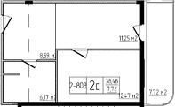 Продается 2-комн. квартира, 38.48 м²