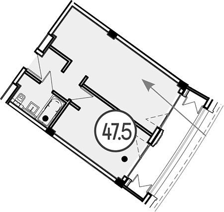 Продается 1-комн. квартира, 47.5 м²