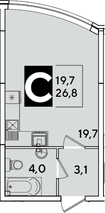 Продается 1-комн. квартира, 26.8 м²