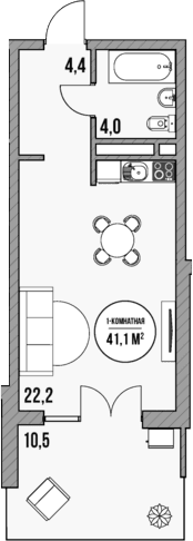 Продается 1-комн. квартира, 30.6 м²