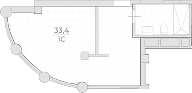 Продается 1-комн. квартира, 33.4 м²