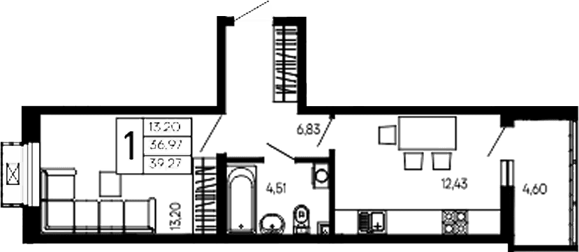 Продается 1-комн. квартира, 36.97 м²