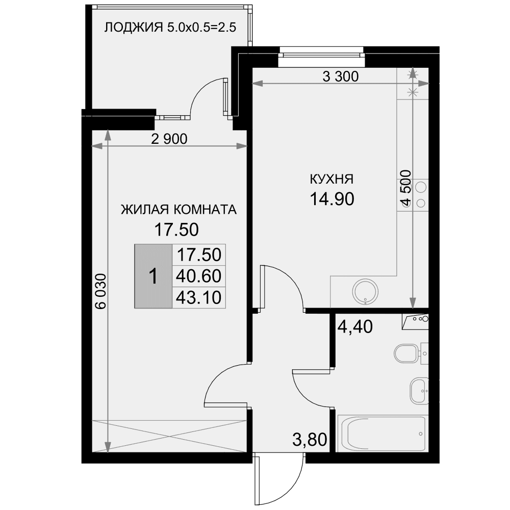 Продается 1-комн. квартира, 39.2 м²