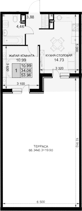 Продается 1-комн. квартира, 34.06 м²
