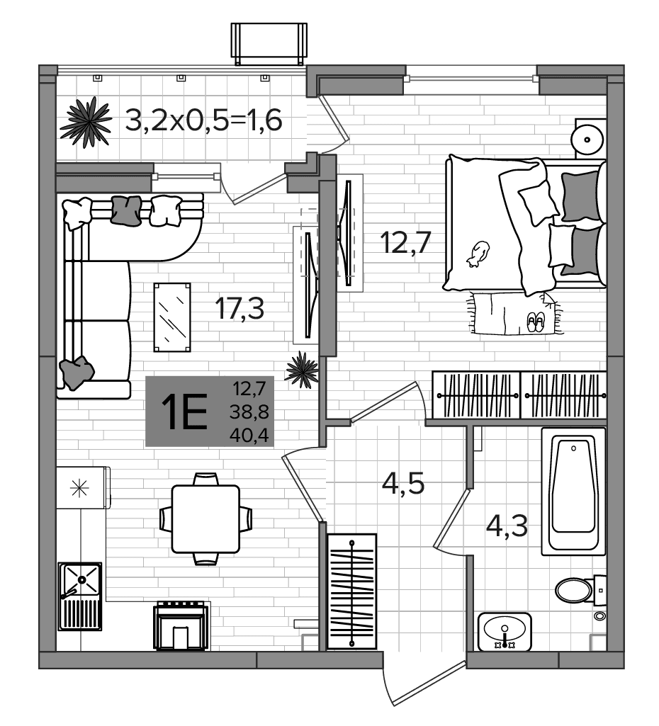 Продается 2-комн. квартира, 38.35 м²