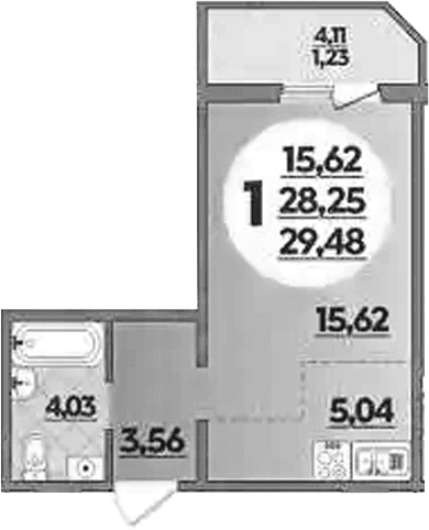 Продается 1-комн. квартира, 28.25 м²