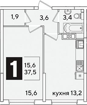 Продается 1-комн. квартира, 37.5 м²
