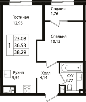 Продается 2-комн. квартира, 36.2 м²