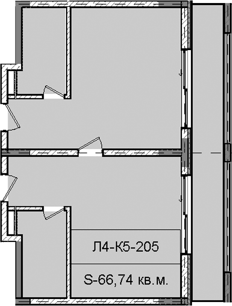 Продается 1-комн. квартира, 66.74 м²