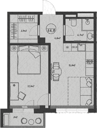 Продается 2-комн. квартира, 41.8 м²