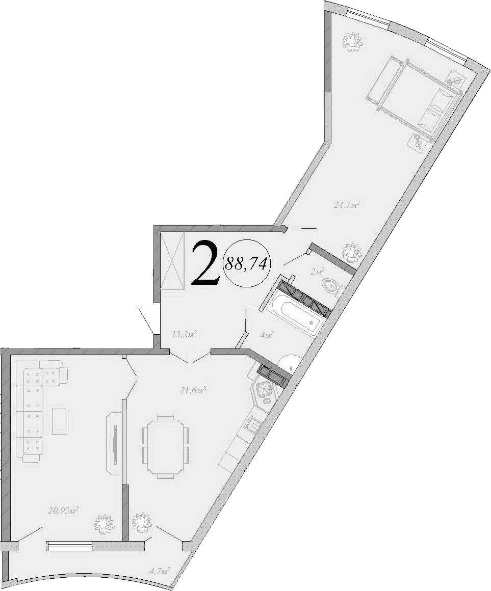 Продается 3-комн. квартира, 86.39 м²