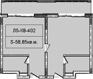 Продается 1-комн. квартира, 58.85 м²