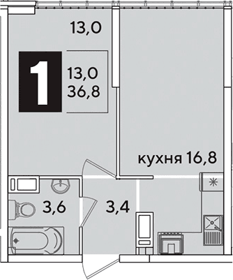 Продается 2-комн. квартира, 36.8 м²