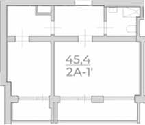 Продается 1-комн. квартира, 45.4 м²