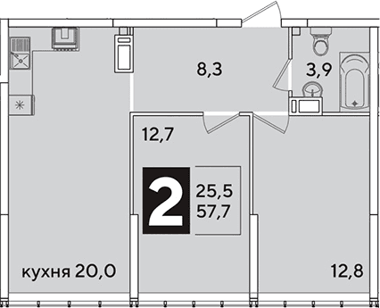 Продается 3-комн. квартира, 57.7 м²